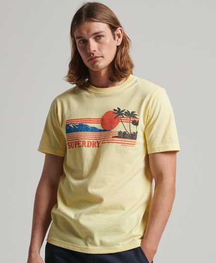 Superdry Men’s Vintage Great Outdoors T-Shirt Yellow / Laguna Yellow Marl - Size: L