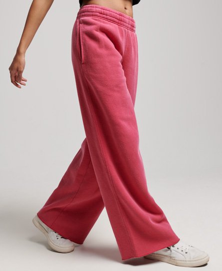 Superdry Women’s Wash Wide Leg Joggers Pink / Beetroot Pink - Size: 12
