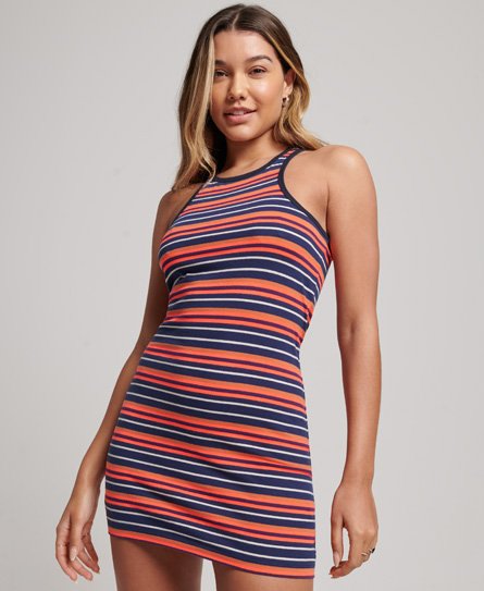 Superdry Women’s Vintage Stripe Racer Dress Cream / Cali Coral Stripe - Size: 6