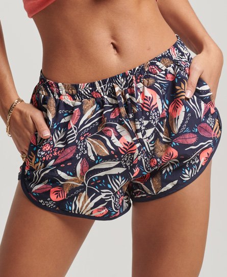 Superdry Women’s Printed Beach Shorts Navy / I See You Pop - Size: 16
