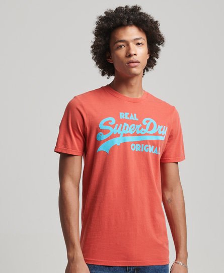 Superdry Men’s Vintage Logo Neon T-Shirt Red / Americana Red - Size: Xxl