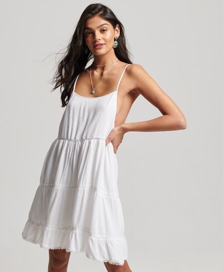Superdry Women’s Mini Beach Cami Dress White / Optic - Size: 14