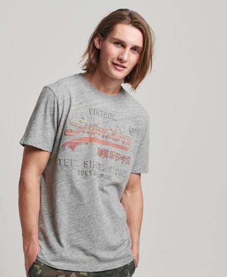 Superdry Men’s Vintage Logo Cali T-Shirt Grey / Athletic Grey Marl - Size: S