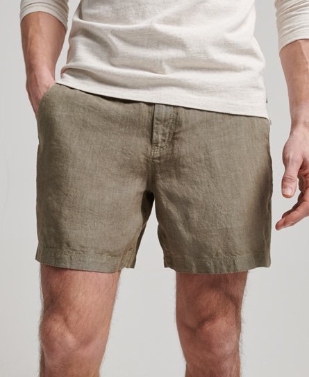 Shorts aus überfärbtem Leinen