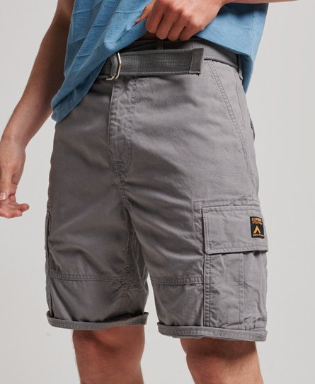 Superdry Men’s Organic Cotton Heavy Cargo Shorts Grey / Naval Grey - Size: 32