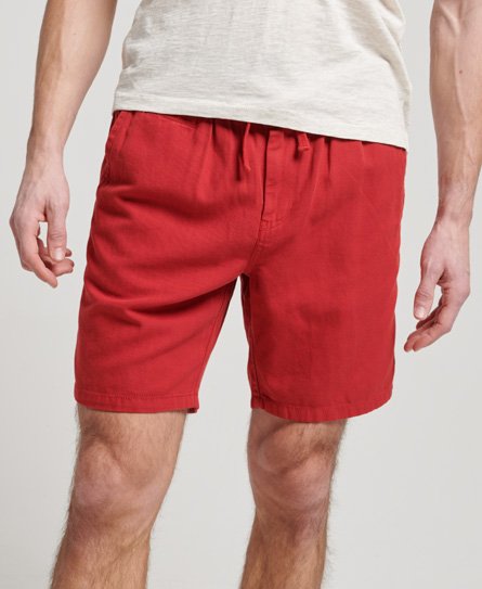Superdry Men’s Classic Vintage Overdyed Shorts, Red, Size: M