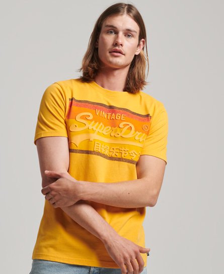 Superdry Men’s Vintage Logo Cali T-Shirt Yellow / Desert Ochre Yellow Marl - Size: L