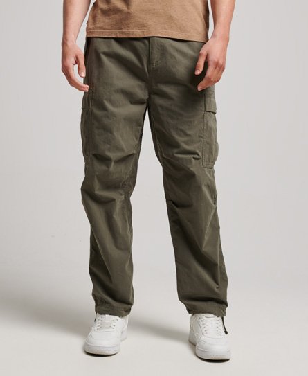 Superdry Men’s Mens Classic Parachute Grip Trousers, Green, Size: 30/32