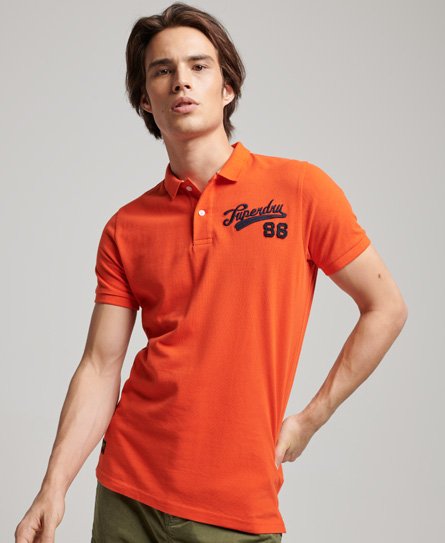 Superdry Men’s Superstate Polo Shirt Orange / Bold Orange - Size: XL