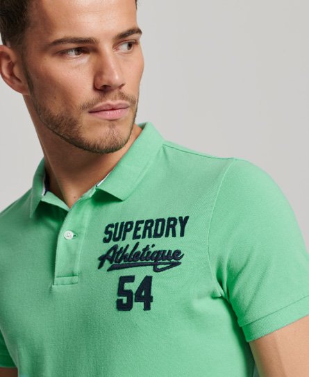 Superdry Men’s Men’s Classic Embroidered Superstate Polo Shirt, Green, Size: S