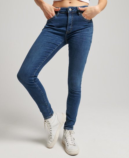 Superdry Women’s Organic Cotton Vintage Mid Rise Skinny Jeans Dark Blue / Fulton Vintage Blue - Size: 25/30