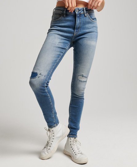 Vintage smala medelhöga jeans i ekologisk bomull