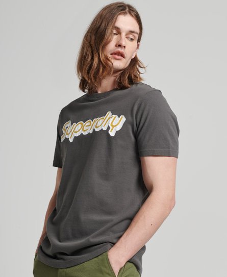 Superdry Men’s Vintage Trading Company T-Shirt Dark Grey / Dark Dull Charcoal - Size: M