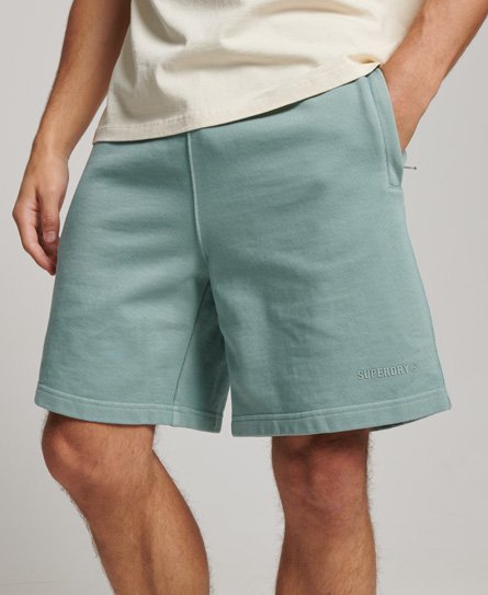 Superdry Men’s Classic Brand Detail Essential Overdyed Shorts, Light Blue, Size: XL