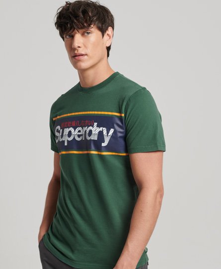 T-shirt à rayures et logo Core