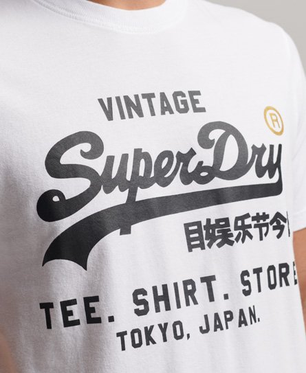 Men's Vintage Logo Store Classic T-Shirt in Optic | Superdry US