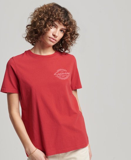 Superdry Women’s Vintage Downtown Script T-Shirt Red / Soda Pop Red - Size: 6