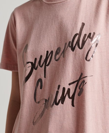 Women's Vintage Embellished T-Shirt in Blush Pink Marl | Superdry US