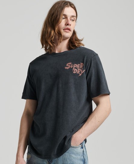 Superdry Men’s Lo-Fi Flyer T-Shirt Black / Heavy Back In Black - Size: S