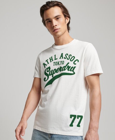 Superdry Men’s Vintage Home Run T-Shirt Cream / Ecru - Size: Xxl