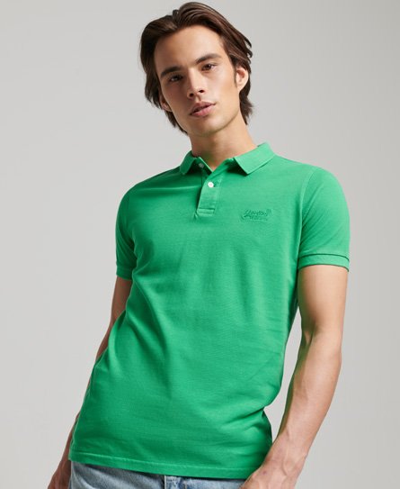 Superdry Men’s Destroyed Polo Shirt Green / Kelly Green - Size: XL