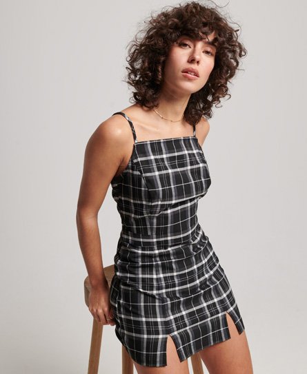 Superdry Women’s Vintage Check Cami Mini Dress Black / Mono Check - Size: 10