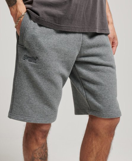 Superdry Men’s Vintage Logo Embroidered Jersey Shorts Grey / Charcoal Grey Marl - Size: M