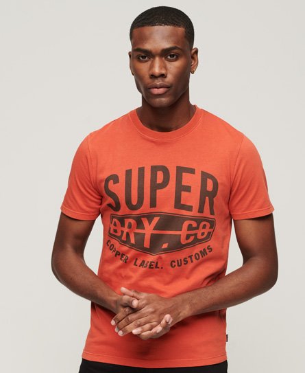Superdry Men’s Mens Classic Cotton Vintage Copper Label T-Shirt, Orange Organic, Size: Xxl