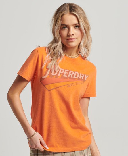Superdry Women’s Shapers & Makers T-Shirt Orange / Tangerine Orange - Size: 10