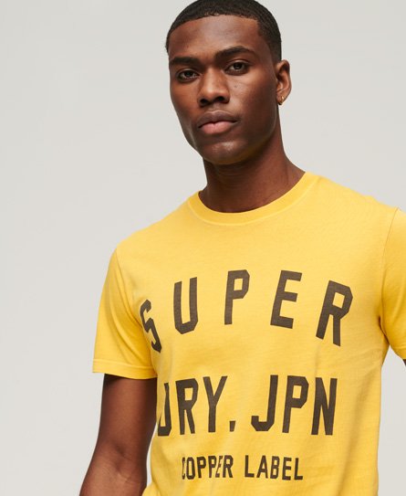 Superdry Men’s Organic Cotton Vintage Copper Label T-Shirt Yellow / Pigment Yellow - Size: L