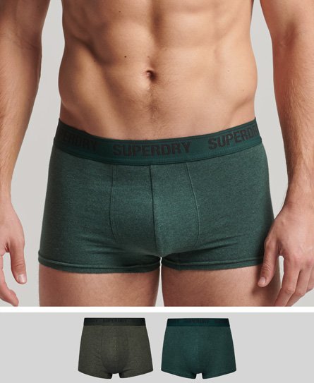 superdry men's unterhosen aus bio-baumwolle im 2er-pack grün - größe: