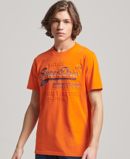 Superdry Homme T-shirt Vintage Logo Cali Orange