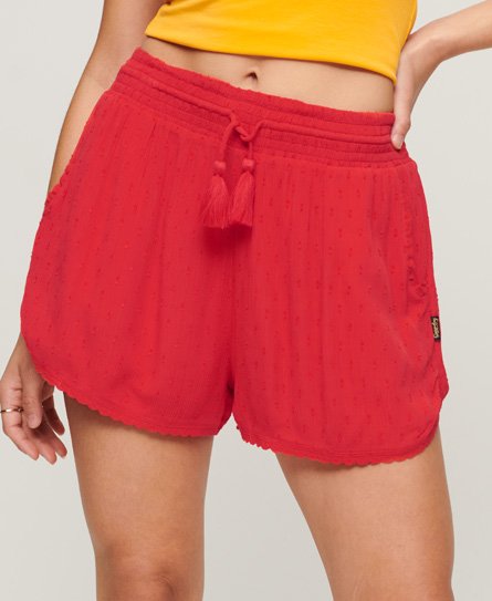 Superdry Women’s Vintage Beach Shorts Red / Drop Kick Red - Size: 12