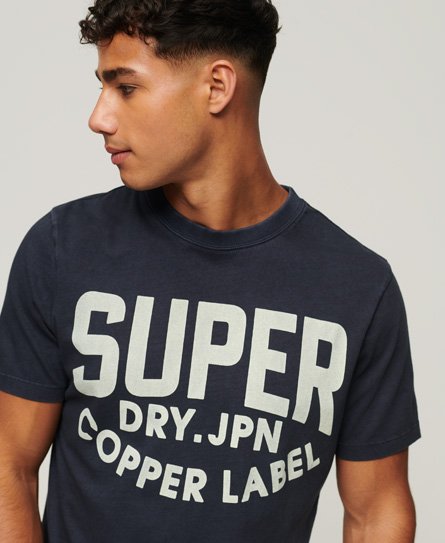 Superdry Men’s Organic Cotton Vintage Copper Label T-Shirt Navy / Eclipse Navy - Size: Xxl