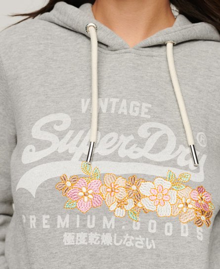 Femme - Sweat à capuche et fleurs Vintage Logo Premium Goods Doré
