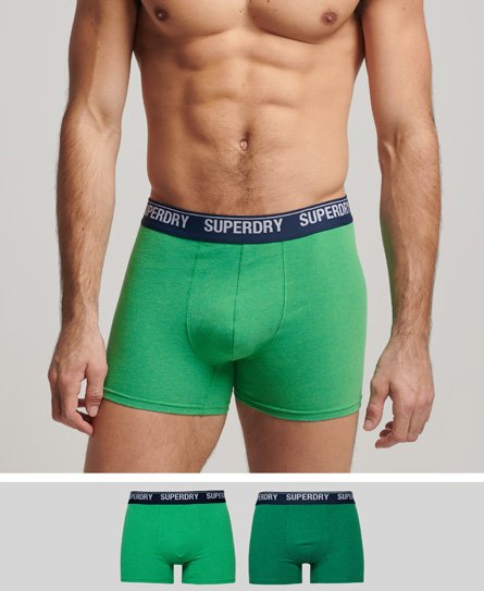 superdry uperdry men's boxershorts aus bio-baumwolle im 2er-pack grün - größe: