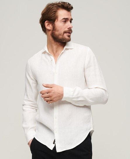 Camisa de manga larga de lino informal
