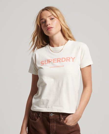 Superdry Women’s Graphic 90s T-Shirt Cream / Rice White - Size: 10