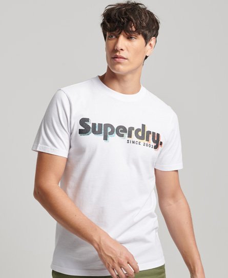 Superdry Men’s Terrain Logo Print Relaxed Fit T-Shirt White / Optic - Size: S