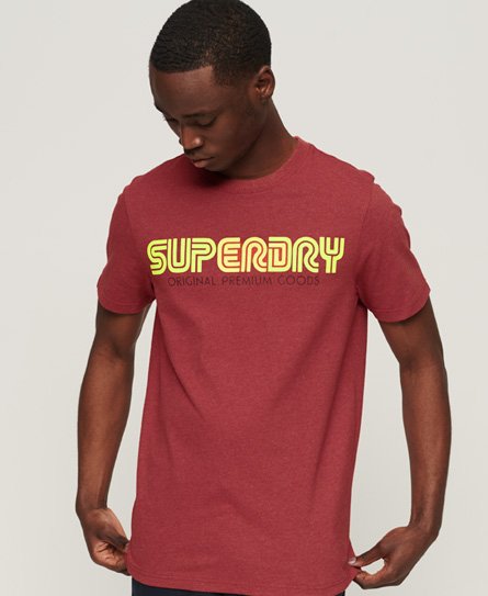 Superdry Men’s Men’s Classic Retro Repeat T-Shirt, Red, Size: XL