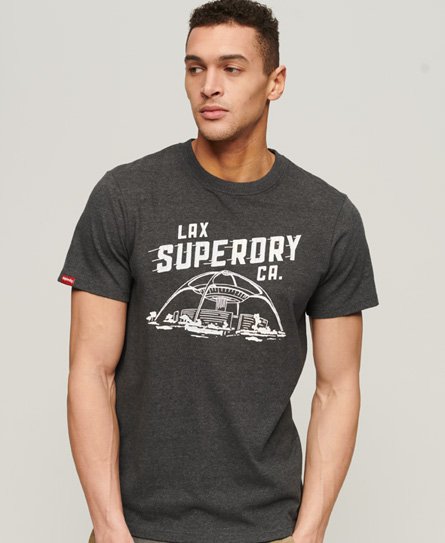 Superdry Men’s Vintage City Souvenir T-Shirt Black / Vintage Black Marl - Size: XL