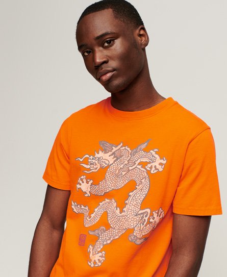 Superdry Men’s x Komodo Vintage T-Shirt Orange / Jaffa Orange - Size: Xxxl