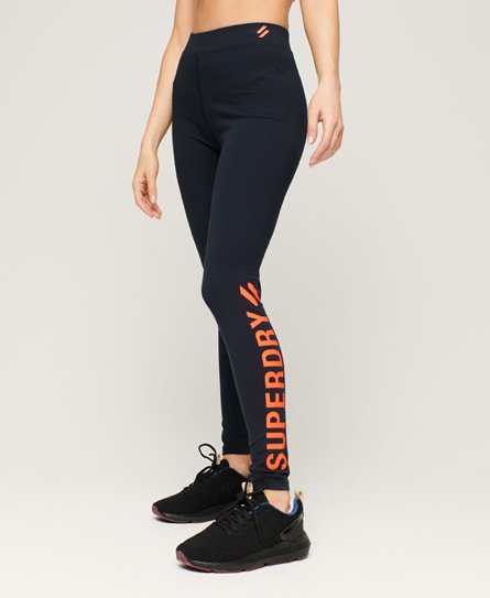 Superdry Women’s Core Sport Leggings Navy / Eclipse Navy/Coral - Size: 14
