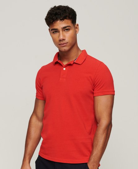 Superdry Men’s Destroyed Polo Shirt Red / Apple Red - Size: L