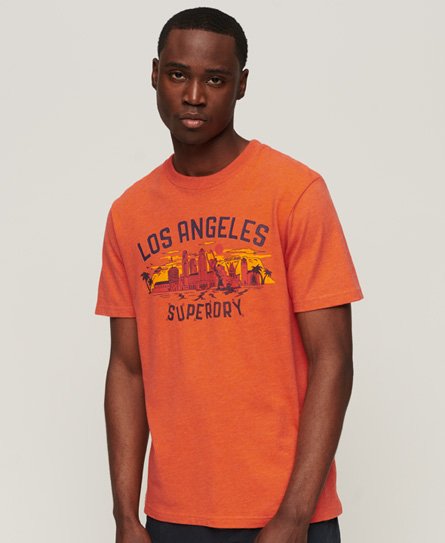 Superdry Men’s Vintage City Souvenir T-Shirt Orange / New House Orange Marl - Size: XL