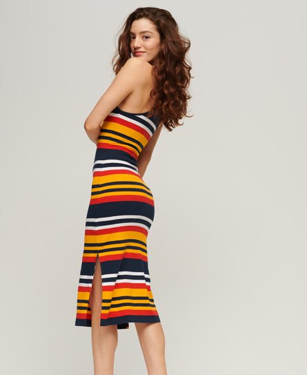 Jersey Stripe Cami Midi Dress