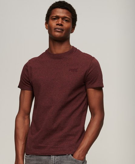 Superdry Men’s Organic Cotton Essential Logo T-Shirt Red / Deepest Burgundy Grit - Size: XL
