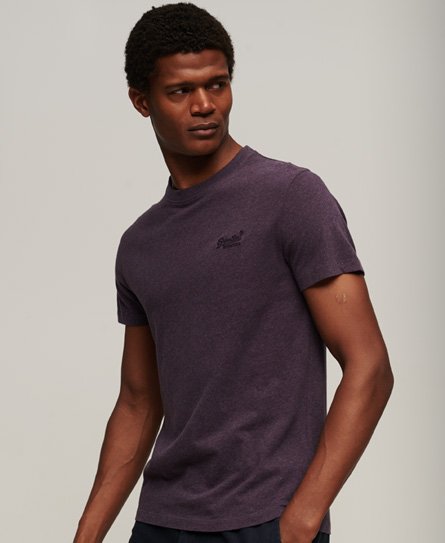 Superdry Men’s Organic Cotton Essential Logo T-Shirt Purple / Rich Purple Marl - Size: XL