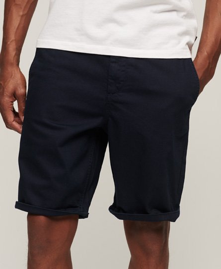 Superdry Men’s Classic Vintage Officer Chino Shorts, Navy Blue, Size: 30