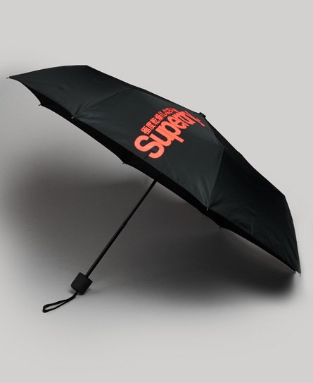 Superdry Men’s SD Minilite Umbrella Black / Black/orange - Size: 1SIZE